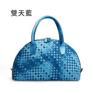 歐美時尚手提包 品牌同款編織貝殼女包 羊皮編織餃子包 真皮編織包