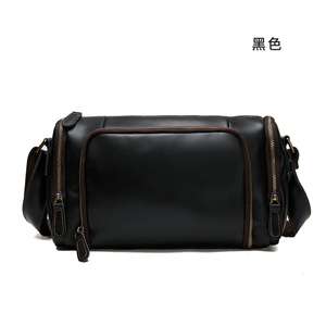 瘋馬皮旅行包包 歐美復古休閒單肩包 頭層牛皮斜挎包 真皮斜背包
