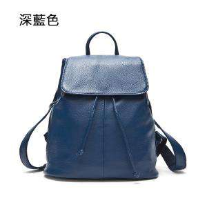 牛皮雙肩包 韓版真皮女背包 雙肩包頭層牛皮潮流後背包 束口抽繩後背包
