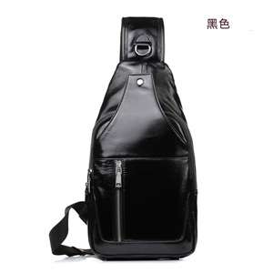 頭層油蠟皮胸包 義大利真皮休閒男包 時尚斜背包 復古肩背包 真皮胸包