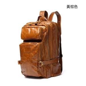 多色多功能多用途真皮男女背包 休閑頭層牛皮後背包 大容量旅行包雙肩包 真皮斜挎包 油蠟牛皮包包