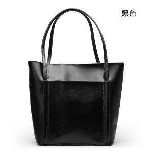 簡約潮流真皮手提包 復古女用大包包 油蠟牛皮單肩包 商務通勤女式手提包 新款真皮女包