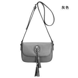 真皮女包流蘇包 歐美時尚簡約牛皮女包 百搭單肩斜跨女士包包 馬鞍包迷你小包