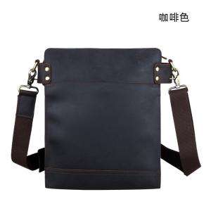 個性復古斜背包 瘋馬皮斜挎包 頭層牛皮休閒包 商務休閑單肩包 男士斜跨包IPAD包包 