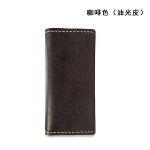 真皮手工長款式錢包 長款歐美復古錢包 豎款方型手拿包 頭層牛皮長款皮夾 真皮皮夾