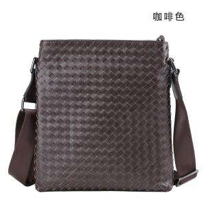新款全手工編織包 頭層牛皮肩背包 日韓風男士商務斜跨包 輕奢斜挎包 纯手工男士單肩包