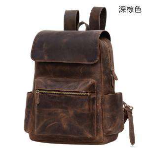 復古瘋馬皮後背包 真皮旅行背包 手工真皮男雙肩包 歐美頭層牛皮戶外大書包
