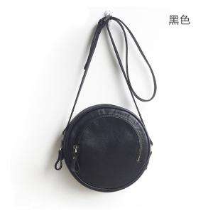 復古植鞣牛皮小圓包 頭層牛皮斜背包 真皮女包 休閑小圓筒包包 真皮包包