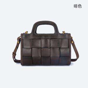 歐美復古女式編織包 百搭款復古時尚女士斜背包單肩包 手工編織斜挎包真皮女包