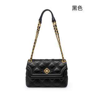 小香風菱格手提包 新潮款時尚百搭質感菱格鏈條女包 真皮斜挎包包 女士斜背包