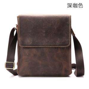 瘋馬皮iPad包包 頭層牛皮男包斜挎包 復古休閒斜背包書包學生上班通勤戶外單肩包