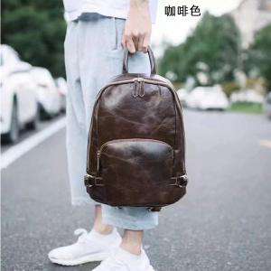 潮流英倫風後背包 女士雙肩包 個性頭層牛皮學生書包 歐美風格女性旅行背包