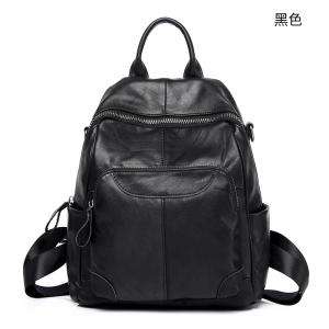 女式雙肩包 真皮女包 時尚復古後背包 頭層牛皮拼接女士雙肩背包 學生書包