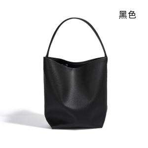 軟牛皮水桶包 女式通勤大容量慵懶風單肩背包腋下包 女生大包包手袋子母包 真皮女包