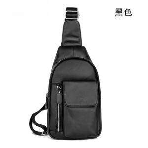 男士頭層牛皮胸包 真皮單肩斜挎包 休閑多功能潮流男包 真皮斜背包斜挎胸包
