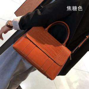 歐美時尚真皮手提包 復古新款鱷魚紋手提手袋托特包 女通勤百搭斜背包 大容量單肩斜挎包