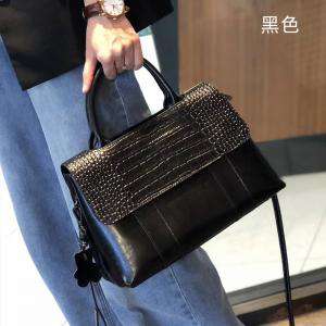 歐美時尚真皮手提包 復古新款鱷魚紋手提手袋托特包 女通勤百搭斜背包 大容量單肩斜挎包