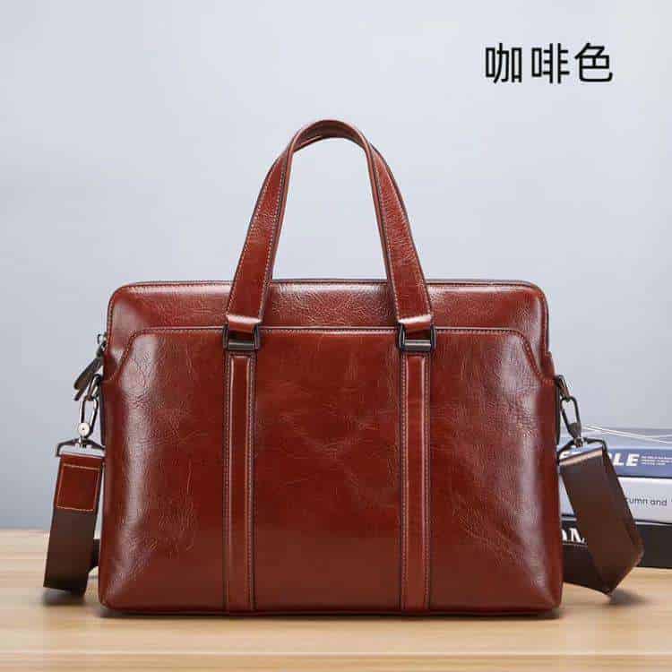 高檔頭層牛皮手提包斜跨包手工商務電腦包肩背包高級感男士公事包真皮  