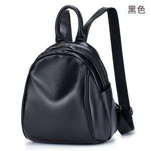 軟皮貝殼小背包 通勤後背包 新款雙肩包 女時尚潮簡約高級感學生書包百搭真皮背包