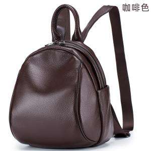 軟皮貝殼小背包 通勤後背包 新款雙肩包 女時尚潮簡約高級感學生書包百搭真皮背包