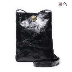女真皮手機包褶皺包 牛皮單肩小包 植鞣皮復古斜跨背包 鑰匙收納包女生斜背包