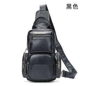 復古真皮胸包斜挎包 高級頭層牛皮單肩包 手工正品小背包 男士休閑胸包潮斜背包
