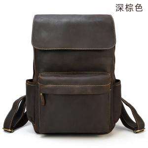 瘋馬皮男士後背包 復古雙肩背包 頭層牛皮書包旅行包 真皮雙肩包14吋電腦背包