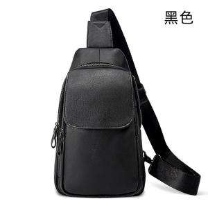 男士真皮胸包 柔軟頭層牛皮胸前挎包 摔紋皮左右切換高級感斜挎包 戶外休閑斜背包推薦