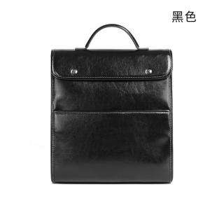 新款時尚簡約大容量後背包 可放14吋電腦背包 高級感真皮商務復古雙肩包女包 