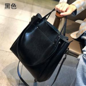 歐美時尚多功能手提包 高級感水桶包托特包真皮女包包 通勤大容量斜挎包單肩腋下包