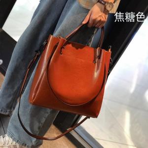 歐美時尚多功能手提包 高級感水桶包托特包真皮女包包 通勤大容量斜挎包單肩腋下包