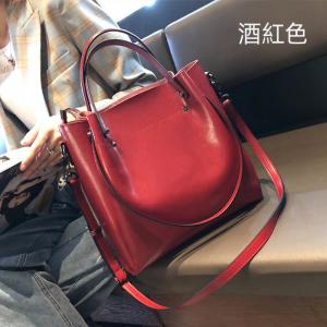 歐美時尚多功能手提包 高級感水桶包托特包真皮女包包 通勤大容量斜挎包單肩腋下包