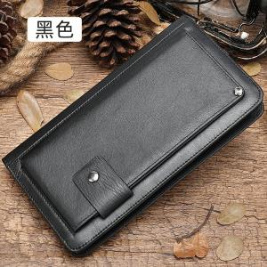 男士真皮錢包 復古手拿包長款皮夾 男式頭層牛皮拉鏈wallet錢夾零錢包手包推薦