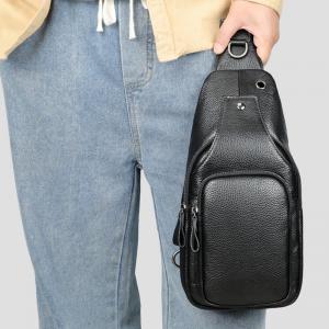 簡約真皮男士胸包 7.9寸ipad包包 牛皮斜跨包 戶外運動休閑背包手機背包推薦
