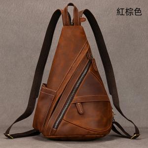 一包多用 多功能胸包後背包 頭層牛皮胸前包 休閑真皮三用包包斜背包ipad包包推薦