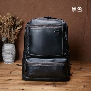 真皮商務後背包 男士雙肩包 頭層牛皮旅行包 大容量背包 休閑潮簡約電腦背包推薦