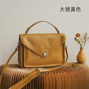 植鞣皮信封包 新款文藝頭層植鞣牛皮郵差包 高級感大容量手提包斜背包 大小號真皮女包推薦