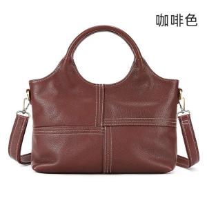 真皮女士單肩包斜背包 高級感時尚頭層牛皮質感手提包 大容量拼接個性百搭通勤包 小方包推薦