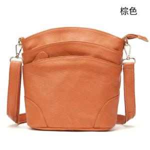 真皮女士水桶包 時尚中年媽媽包 頭層牛皮斜挎單肩包 女生斜背包側背包 柔軟包包女包推薦