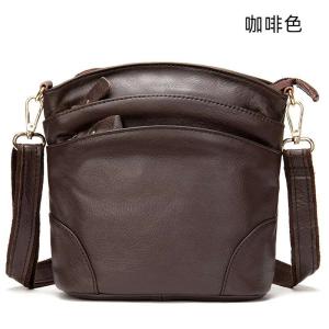 真皮女士水桶包 時尚中年媽媽包 頭層牛皮斜挎單肩包 女生斜背包側背包 柔軟包包女包推薦