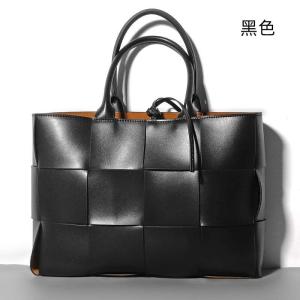女士媽媽新品托特包 簡約款通勤女包購物手袋 編織牛皮純色大容量韓版手提包編織包推薦