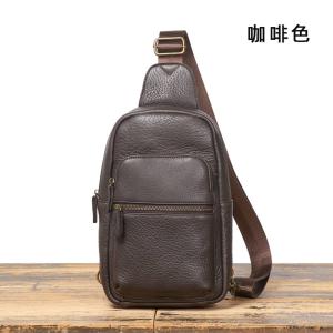 新款頭層牛皮潮流胸包 大容量軟皮真皮腰包斜背包 戶外運動便攜單肩斜挎包推薦