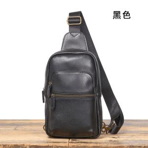 新款頭層牛皮潮流胸包 大容量軟皮真皮腰包斜背包 戶外運動便攜單肩斜挎包推薦