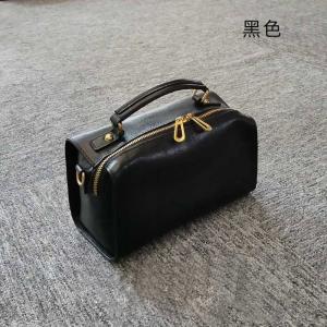 頭層牛皮女包 復古植鞣皮斜挎包 新款手提波士頓枕頭包 熱賣盒子包斜背包手袋推薦