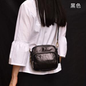 手工植鞣皮手機包 女士休閑單肩斜挎包 時尚個性斜背包 頭層牛皮迷你小挎包推薦