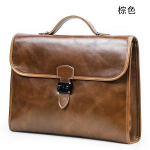 全粒面樹羔皮手提包 適用14.2吋電腦包 男士商務公文包 大容量真皮男包公事包推薦