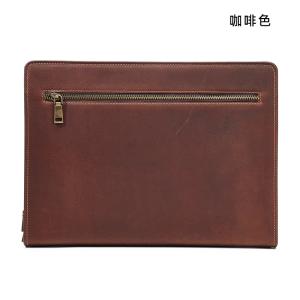 瘋馬皮Ipad包 多功能12.9寸筆記本保護套電腦包 大容量真皮平板皮套 頭層牛皮皮夾推薦