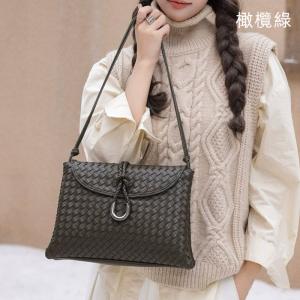 歐美復古真皮女包編織包 女生斜挎包馬鞍郵差包 新款翻蓋腋下單肩包斜背包推薦