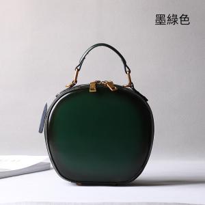 復古時尚蘋果包牛皮包包 新款真皮女包 單肩斜挎包手提包時尚小圓包 女式斜背包推薦