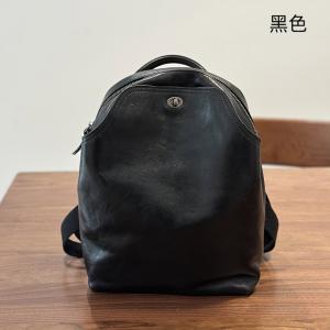 植鞣皮簡約旅行背包 通勤大容量真皮後背包  女生頭層牛皮百搭時尚雙肩包軟皮休閒書包推薦